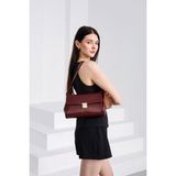 Shule Bags Lauren City Baget Çanta Bordo Suni Deri Ergonomik Tasarım ile Şık Kullanım