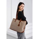 Shule Bags Michelle Monogram Taba Omuz Çantası