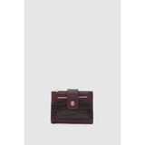 Shule Bags Rosa Kroko Desenli Kadın Kartlık Bordo