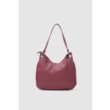 Shule Bags Valerie Oval Bordo Omuz Çantası