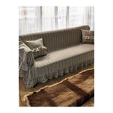 shules collection 300 Cm Fırfırlı Çekyat Koltuk Örtüsü ( 2 Kırlent hediyeli )Buldan Işi Kanepe Örtü