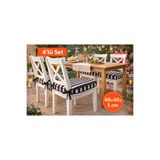 shules collection 4 lü Siyah Biyeli Sandalye Minderi 40x40x5 cm – Leke Tutmaz Sıvı İtici –SET 4 AD.