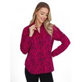 SHUMI Kadin bluz (ÇİZGİLİ PEMBE, XL)