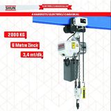 Shun Caraskal Vinç Elektrikli 4 Haraketli 2 Ton 6 Metre