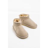 Shupe Çocuk Kız Bebek Bej Krem Ultra Mini Süet Bot Içi Kürklü Kışlık Taban Bot Sneaker