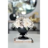 Shura Homeware Flowers Metal Vazo Siyah Dekoratif Çiçek Aranjmanı Ev Dekorasyonu