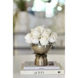 Shura Homeware FLOWERS Vazo Krem Gül Çiçekli Metal Eskitme Vazo