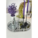 Shura Homeware Oval Gümüş Metal Tepsi Aynalı Dekoratif Sunum Tepsisi