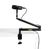 Shure by Gator Premium Düşük Profilli Masaüstü Mikrofon Bom Standı; Podcast, Akış ve Ev Ofis Kurulumları için Tamamen Ayarlanabilir (SH-BROADCAST2)