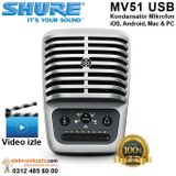 Shure MV51 Dijital Geniş Diyafram Kondenser Kayıt Mikrofonu