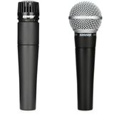 Shure SM57 & SM58 Mikrofon Seti - Enstrümanlar ve Vokaller için Profesyonel Dinamik Kardioid Çifti - Net Ses ve Çok Yönlü Performans