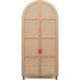 Shuri Kids Culi Açık Sarı Rattan Görünümlü Ahşap 2 Kapaklı Gardırop - Standart