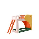 Shuri Kids Tubı Bunk Bed Renkli Ahşap Merdivenli Çocuk Ranza 70 X 160 Cm