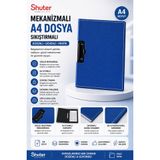 Shuter U1033 Mekanizmalı A4 Sıkıştırmalı Dosya Mavi