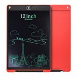 Shuzi 12 Inc Büyük Boy Dijital LCD Ekran Kalemli Çocuk Yazı Çizim Eğitim Tableti Eğitici İçerik - Kırmızı