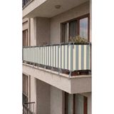 SHY TEKSTİL Gri-Krem Bağcıklı Balkon Demiri Perdesi Gizlilik Sağlayan Dayanıklı Demir Kapama Branda
