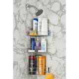 SHY TEKSTİL Krom 3 Katlı Lif Askılıklı Banyo Köşeliği Şampuanlık Köşelik Banyo Rafı