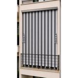 SHY TEKSTİL Suya Dayanıklı Kornişli Balkon Perdesi Modern Dış Mekan Fon Perde Antrasit-Gri