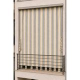 SHY TEKSTİL Suya Dayanıklı Kornişli Balkon Perdesi Modern Dış Mekan Fon Perde Gri Krem