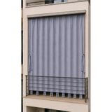 SHY TEKSTİL Suya Dayanıklı Kornişli Balkon Perdesi Modern Dış Mekan Fon Perde Gri