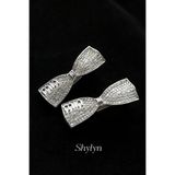 Shylyn 1 Çift Kristal Taşlı Fiyonk Tasarım Toka