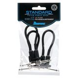 Sı Serisi (Standart) Enstrüman Kablosu - 2 Açılı Fiş 3 Parçalı Set Patch Kablosu - Jak - Jak - Siyah - 0,15 M / 0,5 Ft (Sı05p3)