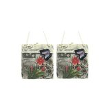 Sia 2 Adet Asilabilir Balkon Ve Bahçe Süsü Kelebek Desenli 14X13X3Cm Duvar Süsü,Taşi Balkon,