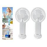 Sia 2 Adet Mini Fan,telefon Tutucu,portatif El Vantilatörü Beyaz 9,3x19cm Çok Renkli