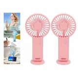 Sıa 2 Adet Mini Fan,Telefon Tutucu,Portatif El Vantilatörü Pembe 9,3X19cm Usb Şarjlı El Fanı