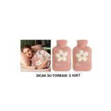 Sia 2 ADET SICAK SU TORBASI PELUŞ PAPATYA DESENLİ PEMBE 21x13,5x2cm 500 ml