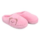 SİA ÇANTA EVA TABAN COMFORTLİNE KAYDIRMAZ HALI TERLİĞİ KÜRKLÜ SEVİMLİ AYICIK DESEN ÜŞÜMEYEN AYAKLAR KADIN TERLİK PEMBE 40-41