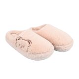SİA ÇANTA EVA TABAN COMFORTLİNE KAYDIRMAZ HALI TERLİĞİ KÜRKLÜ SEVİMLİ AYICIK DESEN ÜŞÜMEYEN AYAKLAR KADIN TERLİK PUDRA PEMBE 40-41