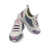 SİA ÇANTA SİMLİ STAR KIDS COMFORTLİNE ORTAPEDİK KAYDIRMAZ TABAN NEFES ALAN AYAKLAR LASTİK BAĞCIKLI ÇOCUK AYAKKABI BEYAZ-MOR 34 NUMARA