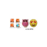 Sia KALP EMOJİ PEMBE BAYKUŞ CEP SOBASI,EL ISITICI,İKİ ADET SICAK SU TORBASI PVC 9cm