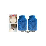 Sia SICAK SU TORBASI 2 ADET,CEPLİ MAVİ PELUŞ TERMOFOR 32,5x17,5cm 1500 ML