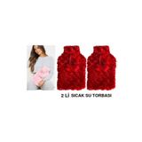 Sia SICAK SU TORBASI 2 ADET,KIRMIZI RENKLİ,PONPONLU TERMOFOR 26X17X2CM 1 LİTRE