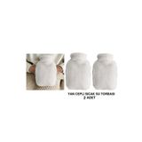 Sia SICAK SU TORBASI 2 ADET,YAN CEPLİ BEYAZ PELUŞ TERMOFOR 27x17x2cm 750ml