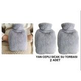 Sia SICAK SU TORBASI 2 ADET,YAN CEPLİ GRİ PELUŞ TERMOFOR 27x17x2cm 750ml