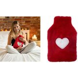 Sıa Sıcak Su Torbası Peluş Kalpli,Kırmızı Termofor 21X13,5X2cm 500 Ml