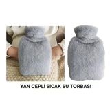 Sıa Sıcak Su Torbası Yan Cepli Gri Peluş Termofor 27X17x2cm 750Ml