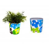 Sıa Z16979 Saksi,Mavi Papatyali Melamin Ciceklik 14X14cm