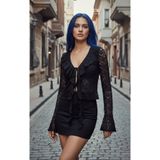 SiaLess Lingerie Likralı Dantel Yumuşak Dokulu Fırfır Body