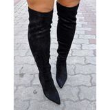 Siba Shoes Selkie Ince Topuk Sivri Burun Siyah Kadın Çorap Çizme