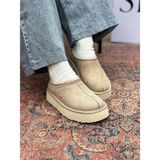 Siba Shoes Yula Içi Kürklü Işleme Detaylı Bej Süet Kadın Bot