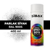 Sibax Akrilik Sprey Boya Parlak Siyah Ral 9005 – 400 ml