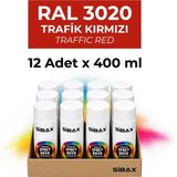Sibax Akrilik Sprey Boya Parlak Trafik Kırmızı 12’li Paket 400 ml x 12 Adet