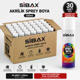 Sibax Akrilik Sprey Boya Ral 9005 Parlak Siyah 250 Ml 30'Lu Koli