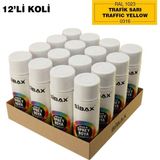 Sibax Akrilik Sprey Boya Trafik Sarı 12’li Paket - 400 ml x 12 Adet
