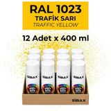 Sibax Akrilik Sprey Boya Trafik Sarı (Ral 1023) 12’li Paket - 400 ml x 12 Adet