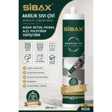 Sibax Sıvı Çivi Ahşap Beton Fayans Alçı Polistiren Yapıştırır 120 kg Dayanım 280 ml Kod :NS58